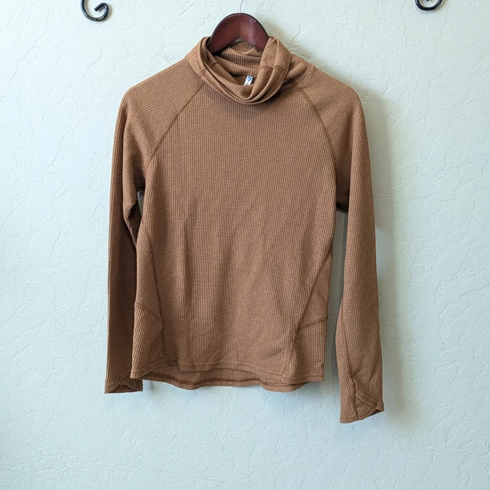 Kuhl Petra Turtleneck Long Sleeve Rust Orange Quilted - Picture 3 of 8